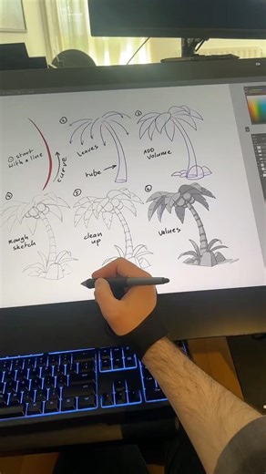 How to draw a palm tree!
