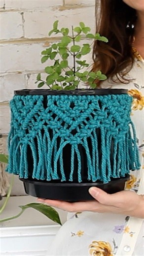 Knot Calm on Instagram: "Make a macrame pot skirt with me! These are so easy to make and can be adapted to fit any size pot. Check out the full YouTube tutorial for instructions, link in bio 🪴 #macrameideas #macrameplanter #macrameplantholder #plantlover #macramepattern #macrametutorial #macramelove"