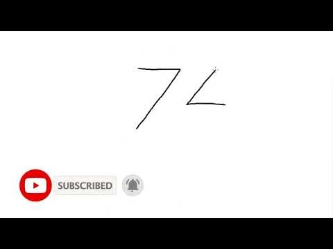 How to draw a bird with the number 74, easy, just follow