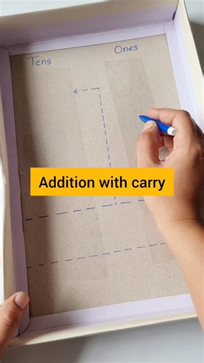 Vrushali Sungar-Karpe on Instagram: "Master addition with carrying in a super simple way! Perfect for kids to understand regrouping and make math fun and easy. Watch, learn, and add like a pro! Save this post to practice later!" Share with friends to spread easy math tricks! Comment ‘ADD’ if you found this helpful! addition with carry, regrouping addition, math tricks for kids, easy addition method, learn addition, basic math skills, grade 1 math, kids learning math"