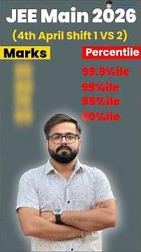 JEE Main 4 April Day 2 Shift 1 vs Shift 2 | 93, 97, 99, 99.9 Percentile Marks Comparison
