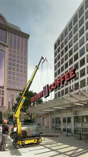 Movex Mini Crane Vs Coffee Shop Signage!