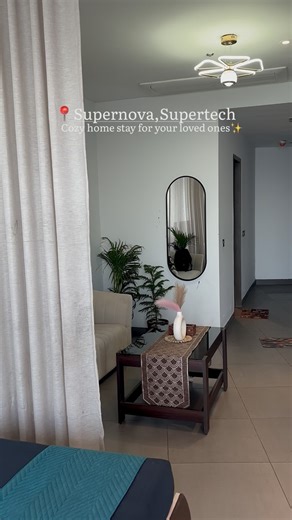 Tripleone on Instagram: "📍Supernova,Supertech, Noida Riverside view🥂 Cozy stay for you and your loved ones❤️ DM for booking✨ . . . . #noida #supertech #instagram #supernova #explore #instagood #airbnb #topfloor #trendingreels #view"