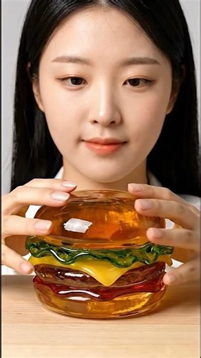 Satisfying ASMR Eating Glass Burger 🍔🍔
