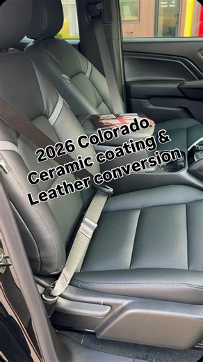 Cases Mobile Sun Block on Instagram: "6 year @System-X Ceramic Coating Pro coating, black factory match leather conversion, & Ultra flex tri fold cover on this 2026 Chevy Colorado 👌😮‍💨 #leatherconversions #alealeather #houstoninterior #ceramiccoating #systemxceramic"