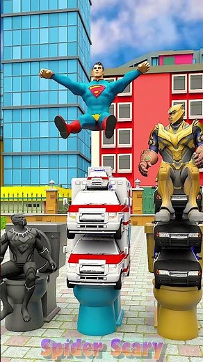 Loop Car Toilet in Superhero World - Funny Animation