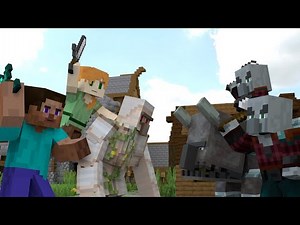 Village raid - alex and steve life (minecraft animation)