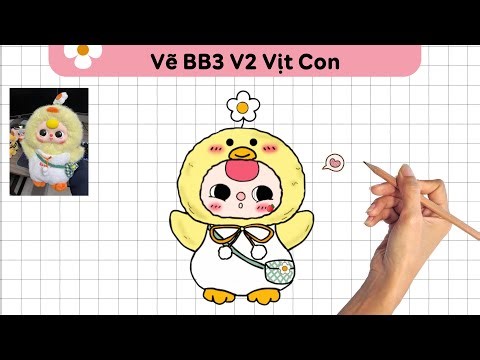 Vẽ BB3 V2 Vịt Con Siêu Dễ | Dạy Vẽ Baby Three V2 Đáng Yêu
