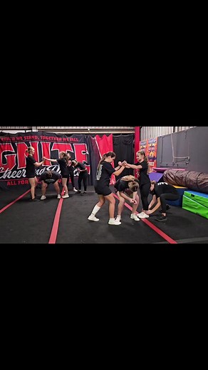 Pulled out all the stops last night look at this divine little stunt 🙌😍👏 #cheer #stunt #allstarcheer #cheerfamily #creativestunt #level1 #groupstunt #proud