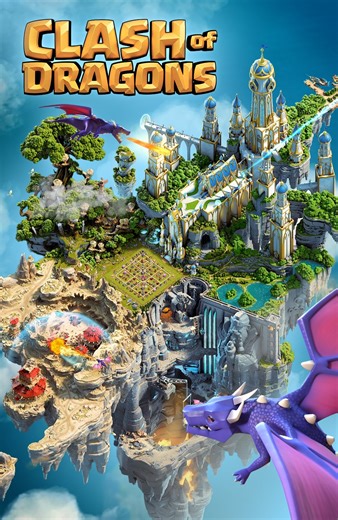 411K views · 8.5K reactions | Behold the Clash of Dragons Scenery, a realm of floating islands, epic battles, and breathtaking landscapes! Discover majestic fortresses, ancient ruins, and verdant forests above the clouds. | Clash of Clans | Facebook