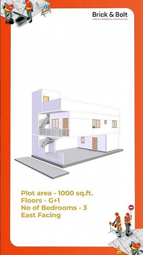 Home Design: 3BHK House Plan | 1000 sq ft Floor Plans (G+1) | Stunning 3D elevation and model