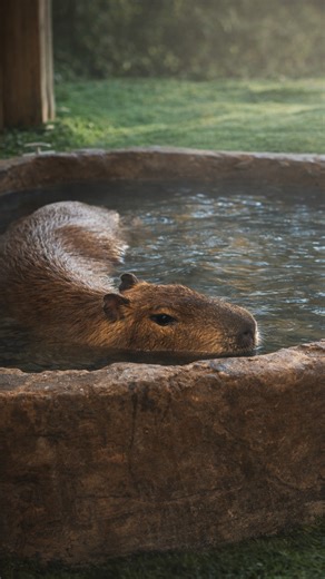 You won’t believe what this capybara does every morning in the hot tub