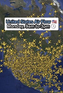 United States Air Traffic, Monday, April 21, 9 a.m. to 3 p.m. | Flight and routes Every day