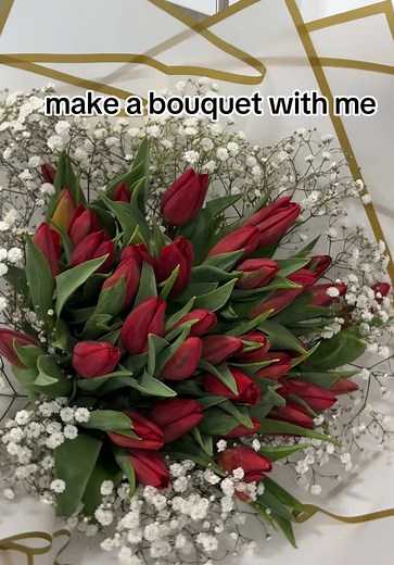 Creating a Beautiful Bouquet with Tulips and Baby's Breath