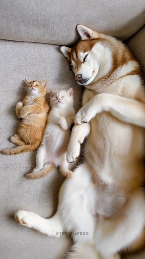 4.2K reactions · 252 shares | Kittens and husky: copy-paste mode activated  #cute #pets #KittenAndPuppy | Tailyboo | Facebook