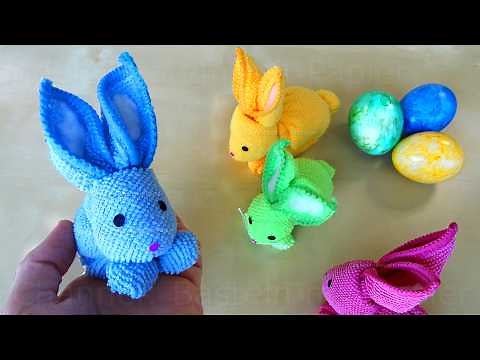 Basteln für Ostern: Osterhasen basteln mit Papier & Handtuch. Leichte Osterdeko selber machen. 🐇