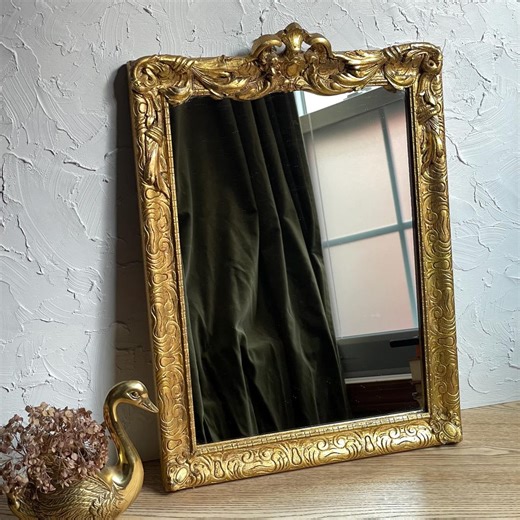 Vintage Gold Gilt Mirror ( 14" Wide by 18" Tall) --victorian/hollywood Regency Style Wall Decor - Etsy