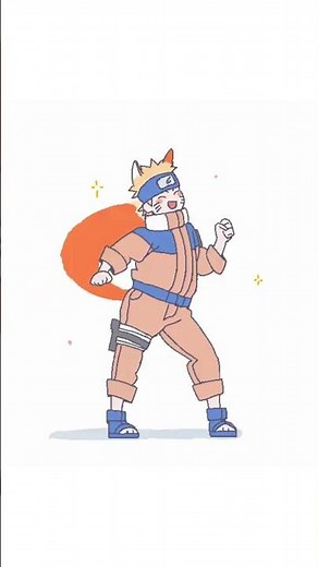 Adorable Chibi Naruto Uzumaki Fan animation - Kitsune Fox boy dancing