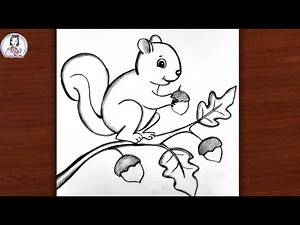 How to Draw Cute Squirrel Easy with Pencil Step by Step for Beginners | Easy Drawing Tutorial