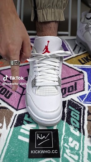 How to Lace Air Jordan 4 Retro 'White Oreo' Sneakers