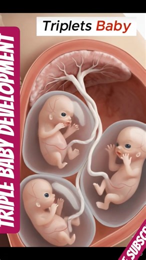 Triplets Baby Development Inside the Womb 🤰 | Triplet Pregnancy #shorts