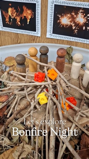 Hannah on Instagram: "Let's explore Bonfire Night... a little small world set up using our @cosydirect Multicultural Peg People (previously #gifted) and @earlyyearsoutdoor Bonfire Night images. Coloured blocks from our @ypoinfo Maths counting cubes set. #bonfirenight #inspiretheirearlyyears #inspireuswithyourplay #letsshareourplay #eyfsideas #earlyyearseveryday #earlyyears #earlyyearsoutdoor"