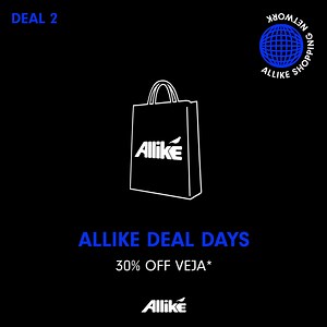 Day 2 of our "Allike Deal Days": Today, we're offering 30% off Veja products*. To get the discount, just apply the code VEJA-30 at check-out. Valid only for 24 hours! | www.allike.store/wr8 (*full-price items) | Allike Store