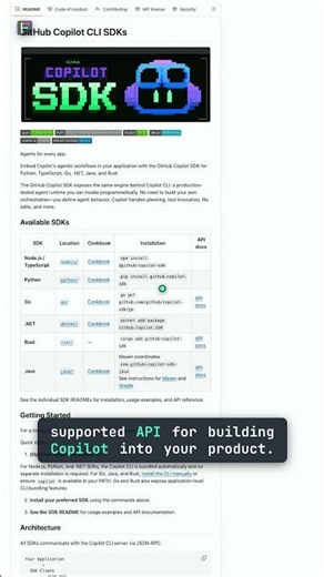 github/copilot-sdk — The official SDK for embedding Copilot's agent. 🟢 Clone #Shorts