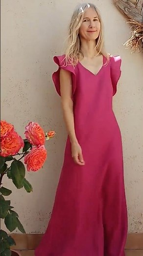 Linen, bias cut, elegant maxi dress / FERN #kadrika