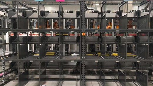 Automatic sorting line in the parcel warehouse