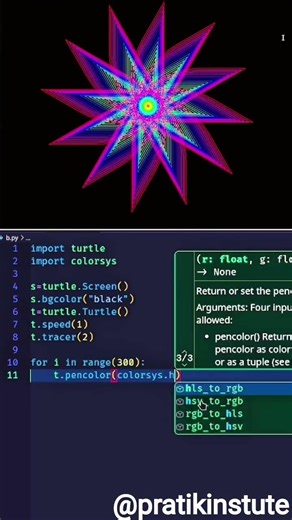 people see star perfect execution of Mathematics logic using python turtle code this "Nested Star" .