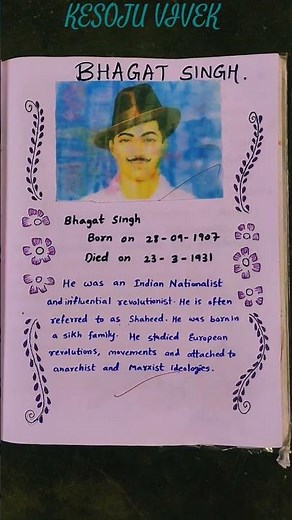 8 class fa-2 social project work (Bhagat singh)