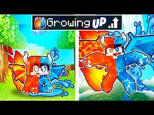 GROWING UP as ELEMENTAL DRAGONS in Minecraft!