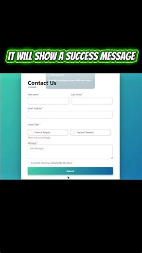 Simple Form Validation with Success Toast using HTML, CSS , JavaScript
