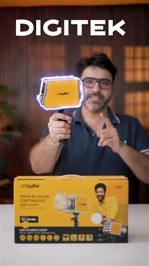 Kunal Malhotra on Instagram: "Digitek DCL 200 WCB, 200w Bi-color COB continuous video light. 💡 2700k-6500k temperature 💡12 FX Modes 💡App and Remote control 💡Mini Bowens Mount"