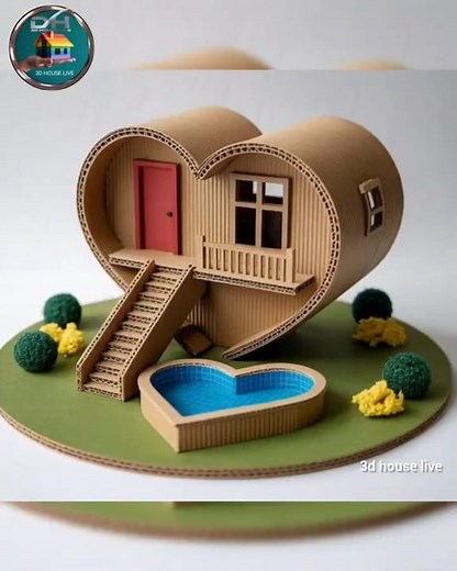 Love House in Cardboard design .