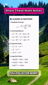 196K views · 1.1K reactions | Algebra and Functions Math Notes | Math Notes | Facebook
