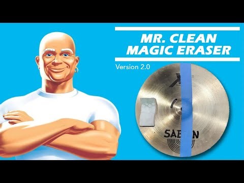 Magic Eraser on Cymbals?! Let's try it! Mr. Clean DIY Drummer (V2 No music)