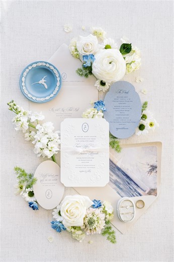 Sculpted Floral Embossed Wedding Invitation Sample: Blakely and Mohan - Etsy