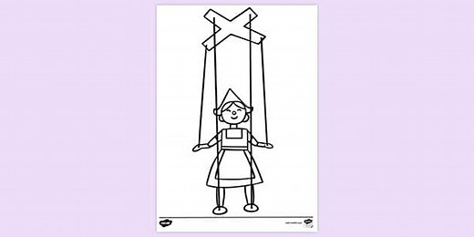 Puppet Girl Colouring Sheet