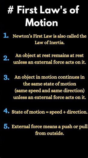 Newton’s First Law | 🔥Class 9 Science 👍🔥| What is Newton's first Law's of Motion👍🔥 #shorts