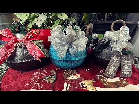 Large DIY ornament made from dollar tree bowls - under $10 each