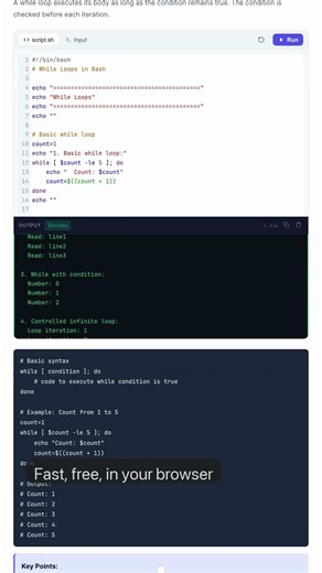 Bash While & Until Loops - Condition-Based Iteration — in 30 seconds #Bash #Shell #Linux
