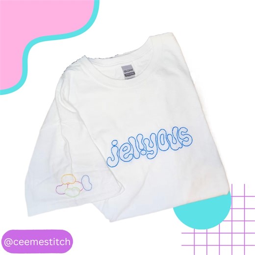 ILLIT Jellyous Hand Embroidered Adult Unisex T-shirt: K-pop Fan Made ILLIT Merch - Etsy