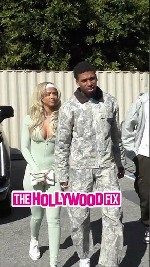 NLE Choppa Pulls Up With Blonde Baddie Erica Raven To Party At Hyde In West Hollywood, CA
