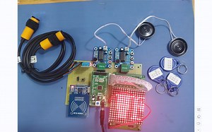 基于STM32单片机的RFID智能公交车自动报站器设计-RFID-ISD1820-16*16点阵-E18-DHT11-KEY-DIY开发板套件23-276