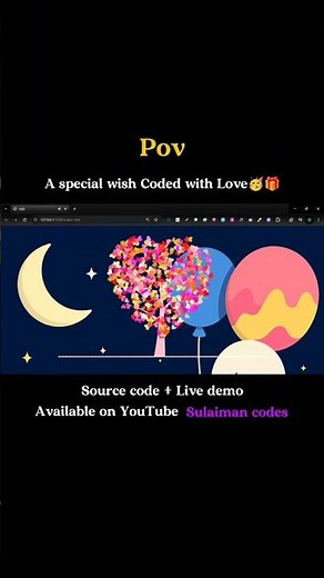 Wish birthday with an amazing animated code |HTML
