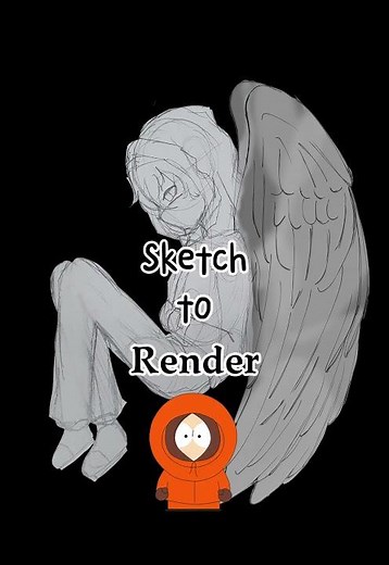 Kenny McCormick Fanart | Sketch to Render (South Park)