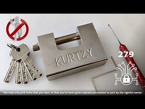 279 🔐 KURTZY Heavy Duty 1kg padlock monoblock picked and gutted [AVOID]