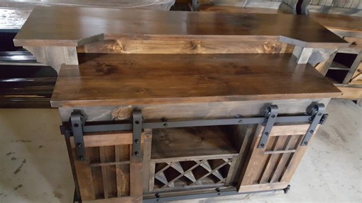 Man Cave Rustic Wine Bar Cabinet: Sliding Barn Doors, Country Farmhouse Style - Etsy